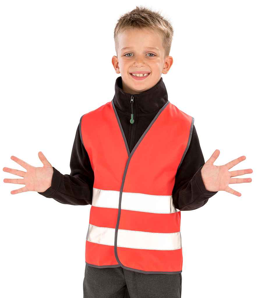 Result Core Kids Enhanced Vis Vest | Red Waistcoat - Lancashire Teamwear
