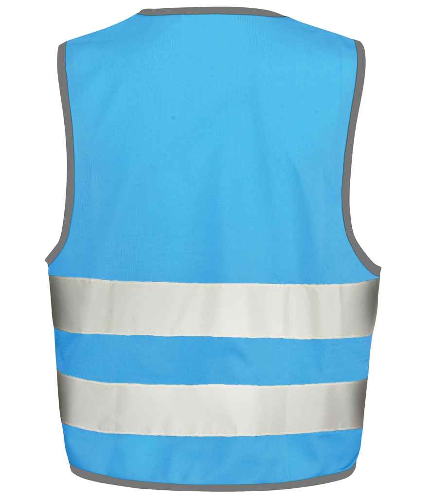 Result Core Kids Enhanced Vis Vest | Sky Blue Waistcoat - Lancashire Teamwear