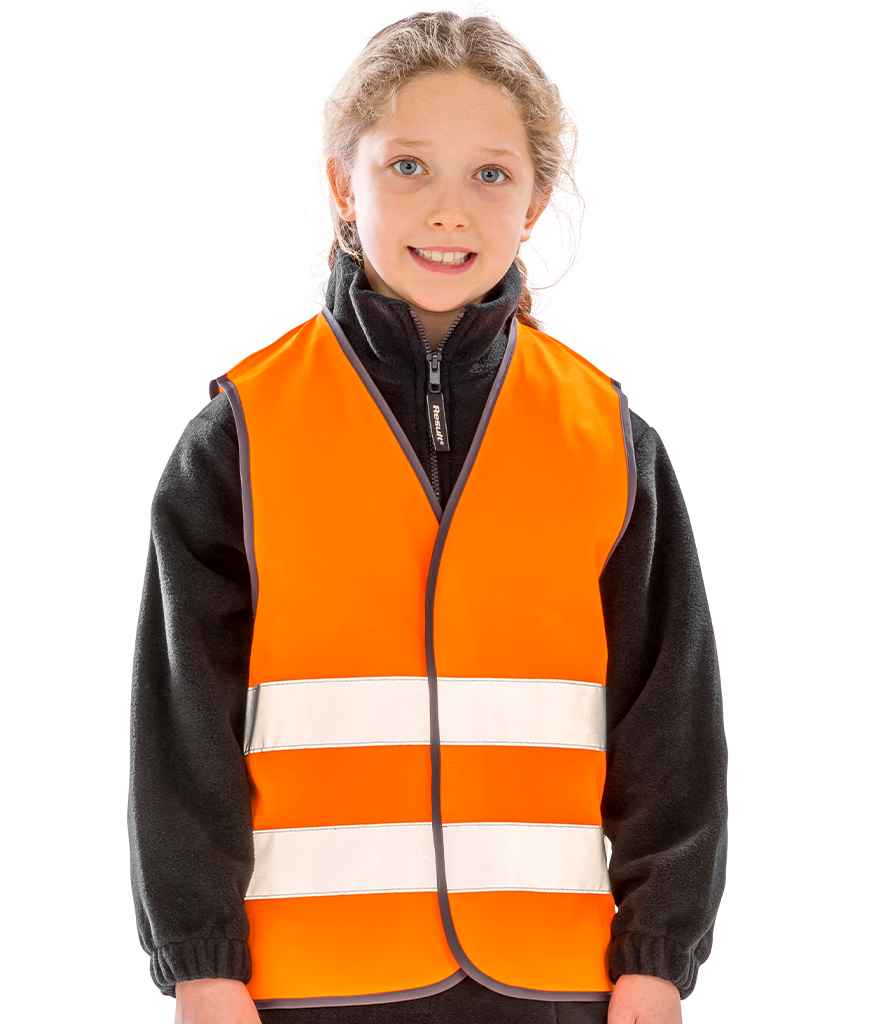 Result Core Kids Hi-Vis Safety Vest | Fluorescent Orange Waistcoat - Lancashire Teamwear