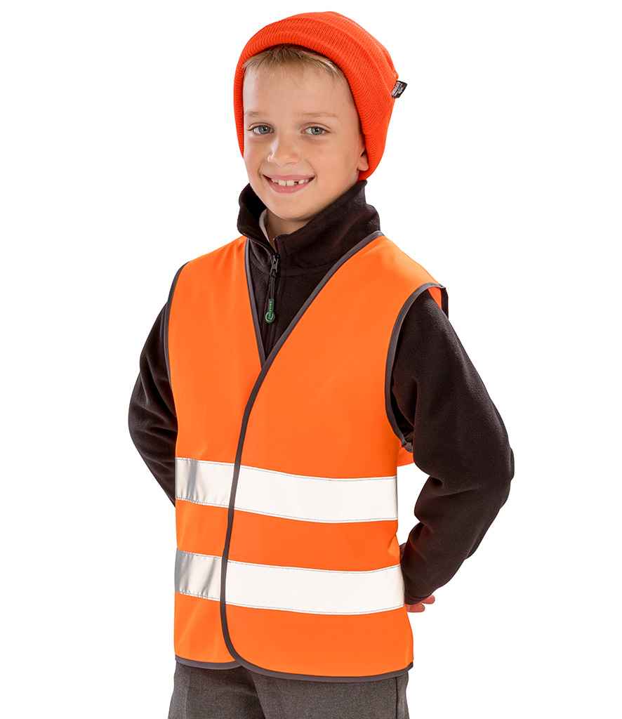 Result Core Kids Hi-Vis Safety Vest | Fluorescent Orange Waistcoat - Lancashire Teamwear