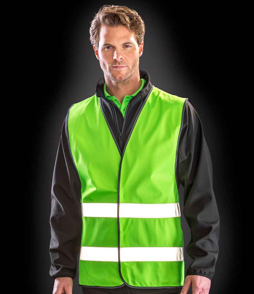 Result Core Enhanced Vis Vest | Lime Green Waistcoat - Lancashire Teamwear