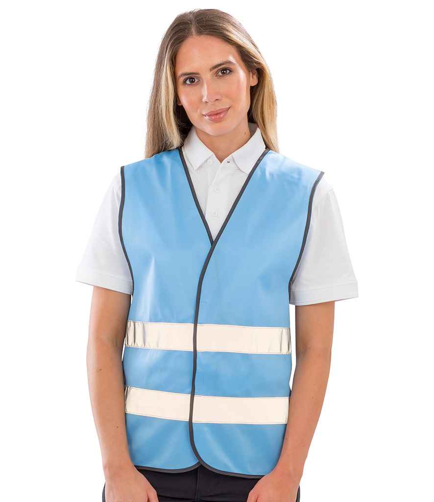 Result Core Enhanced Vis Vest | Sky Blue Waistcoat - Lancashire Teamwear