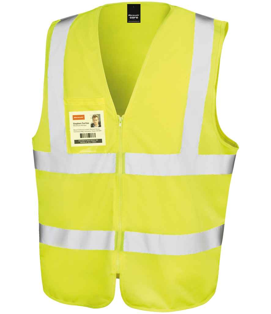 Result Core Zip ID Safety Tabard Fluorescent Yellow