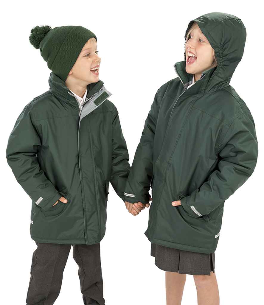 Result Core Kids Winter Parka Jacket | Bottle Green - Lancashire Teamwear