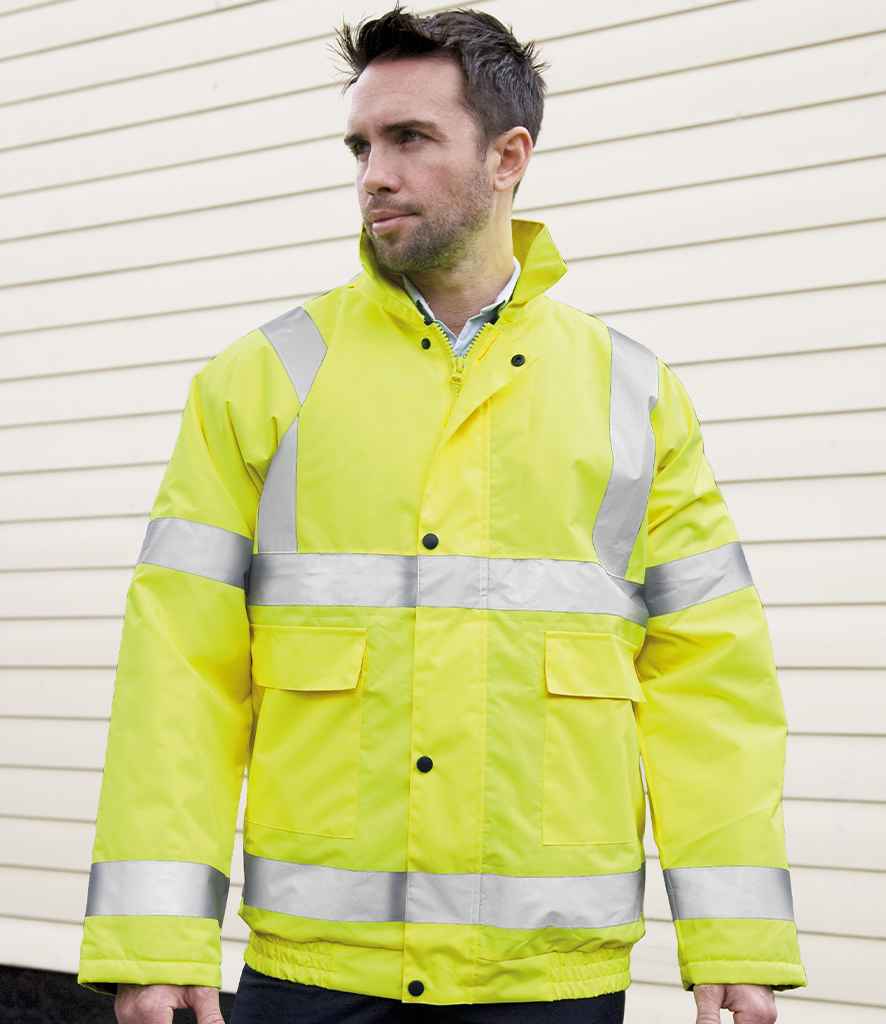 Result Core Hi-Vis Winter Blouson Jacket | Fluorescent Yellow - Lancashire Teamwear