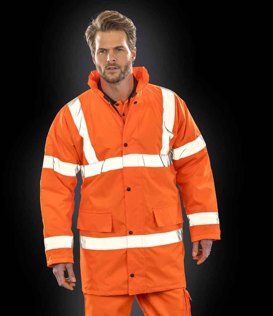 Result Core Hi-Vis Motorway Coat | Fluorescent Orange Jacket - Lancashire Teamwear