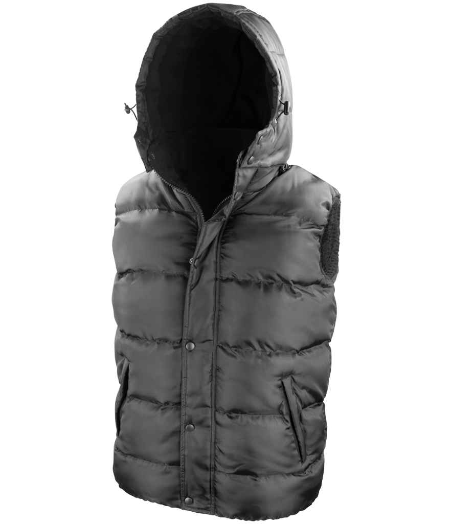Result Core Nova Lux Padded Bodywarmer | Black Gilet - Lancashire Teamwear