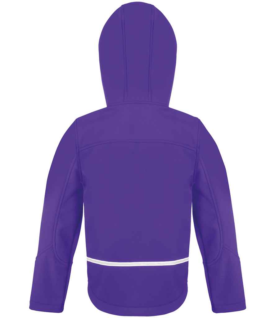 Result Core Kids TX Performance Hooded Soft Shell Jacket | Purple/Grey - Lancashire Teamwear
