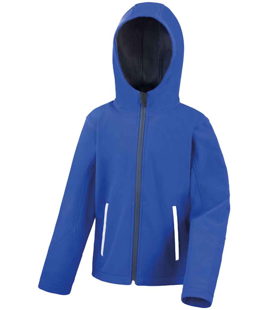 Result Core Kids TX Performance Hooded Soft Shell Jacket | Royal Blue/Navy - Lancashire Teamwear