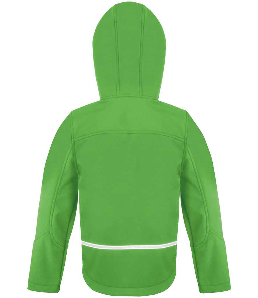 Result Core Kids TX Performance Hooded Soft Shell Jacket | Vivid Green/Black - Lancashire Teamwear