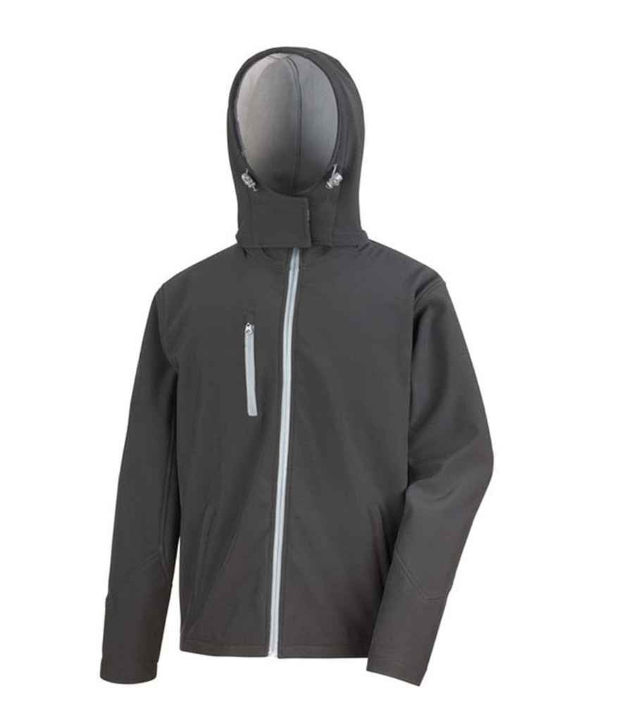 Result Core Hooded Soft Shell Jacket Black/Grey