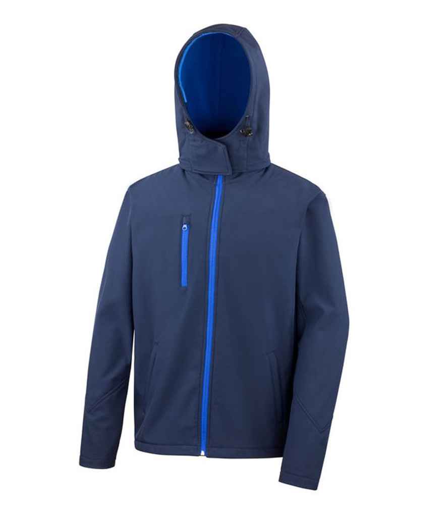 Result Core Hooded Soft Shell Jacket Navy/Royal Blue