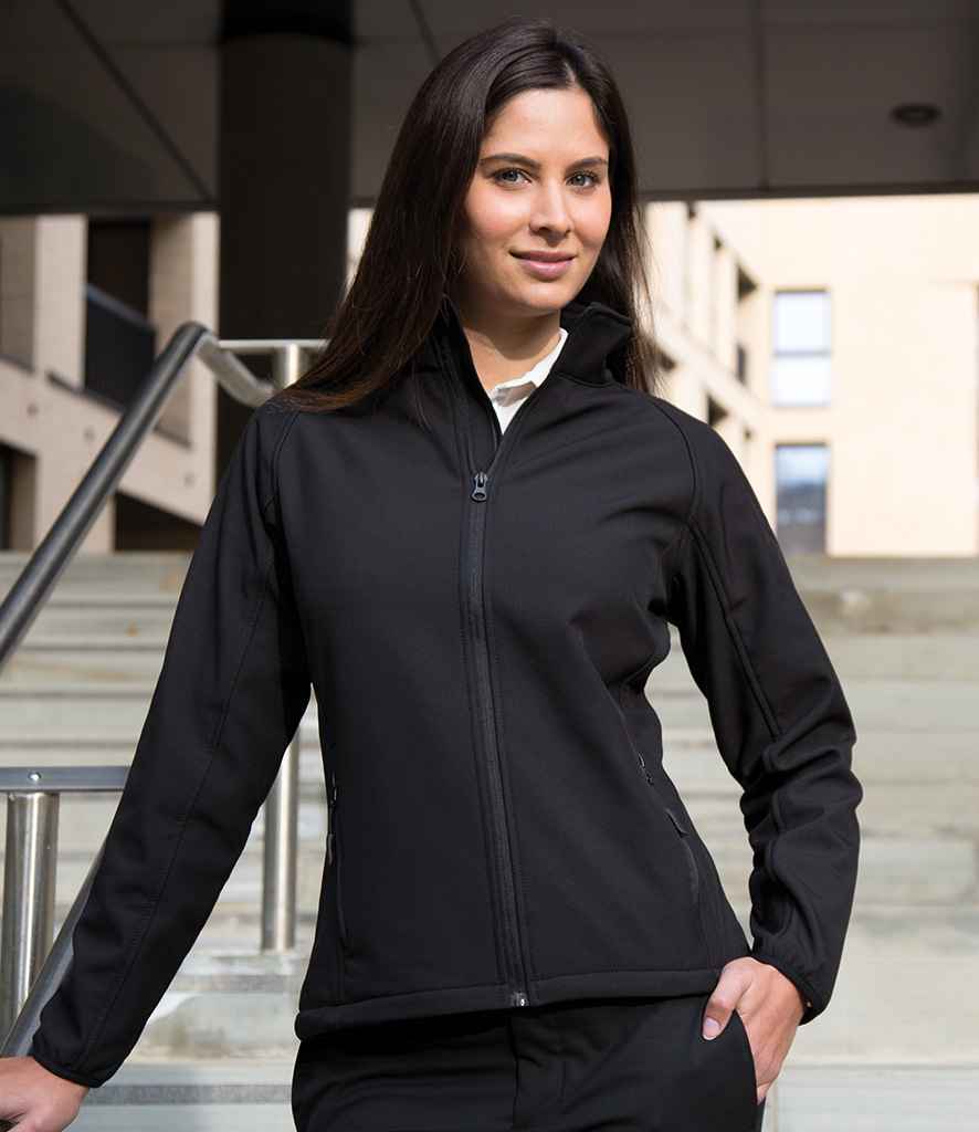 Result Core Ladies Printable Soft Shell Jacket | Black/Black - Lancashire Teamwear