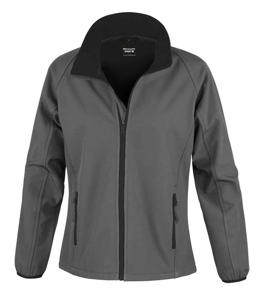 Result Core Ladies Printable Soft Shell Jacket Charcoal/Black