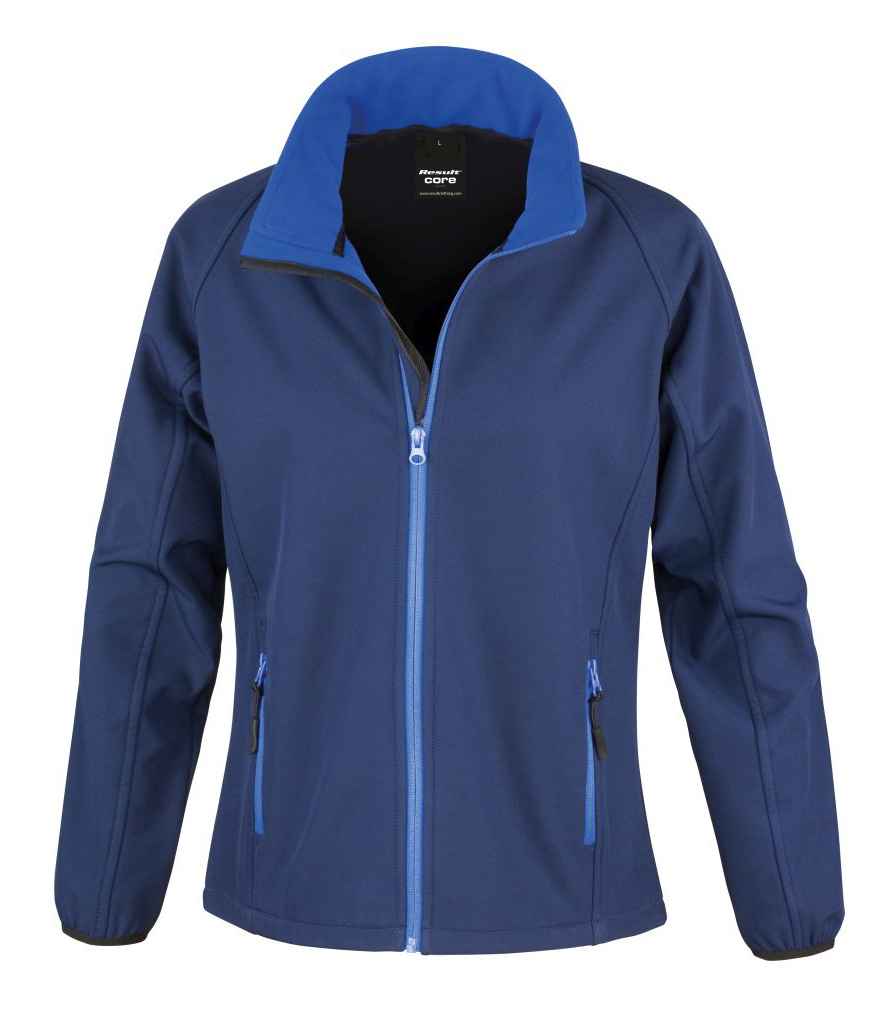 Result Core Ladies Printable Soft Shell Jacket Navy/Royal Blue