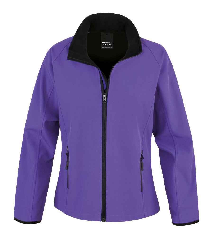 Result Core Ladies Printable Soft Shell Jacket Purple/Black