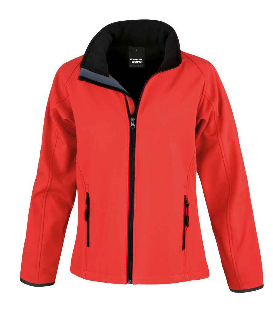Result Core Ladies Printable Soft Shell Jacket Red/Black