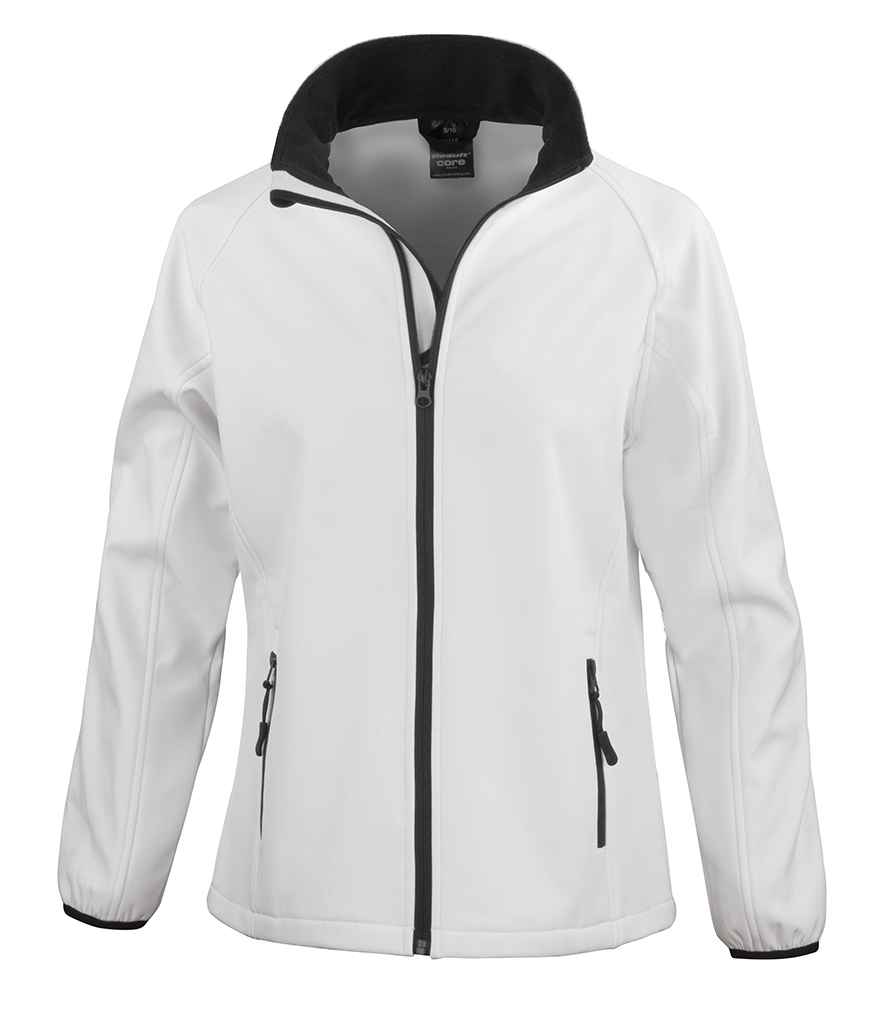 Result Core Ladies Printable Soft Shell Jacket White/Black