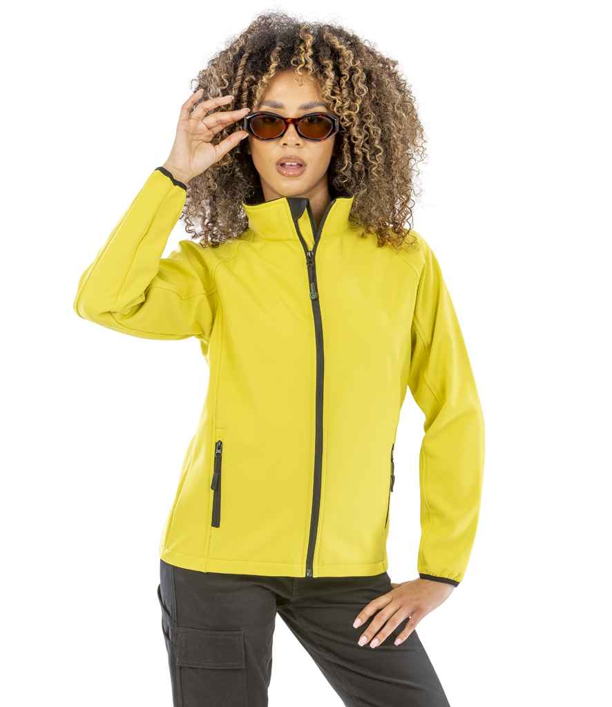 Result Core Ladies Printable Soft Shell Jacket | Yellow/Black - Lancashire Teamwear