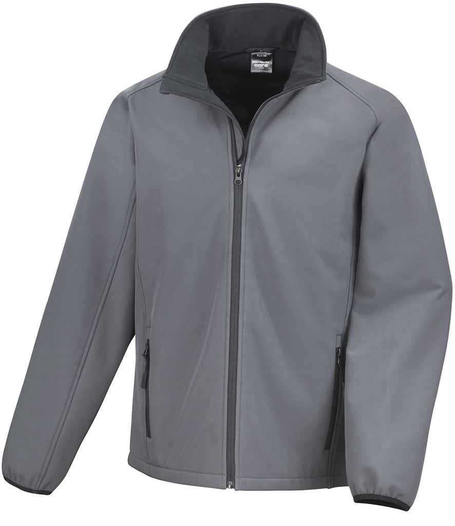 Result Core Printable Soft Shell Jacket | Charcoal/Black - Lancashire Teamwear