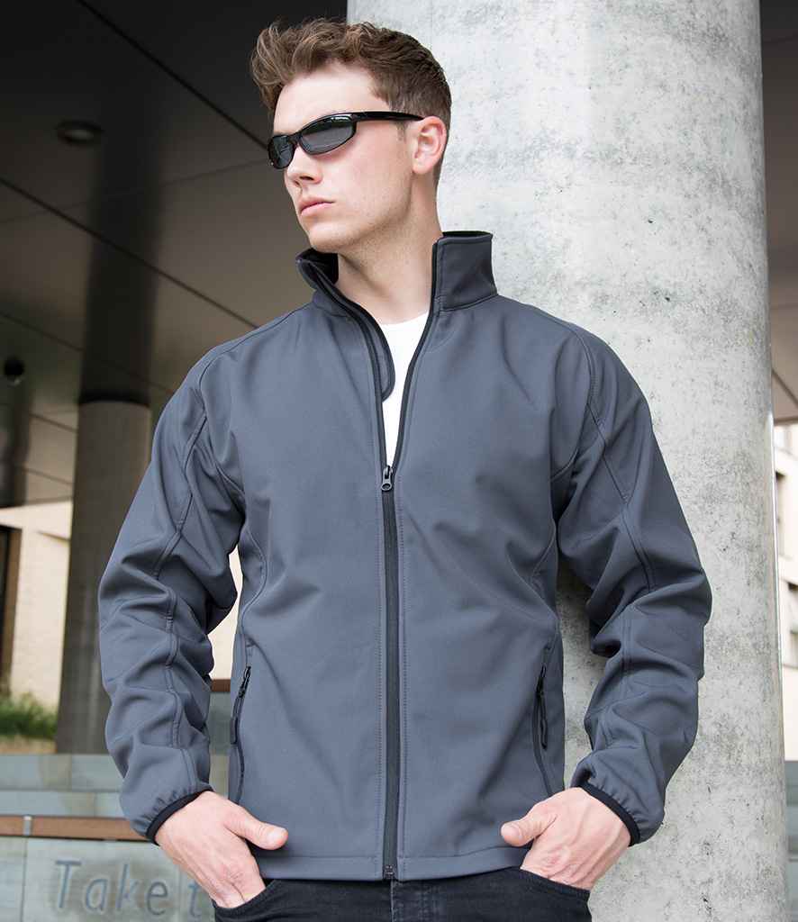 Result Core Printable Soft Shell Jacket | Charcoal/Black - Lancashire Teamwear