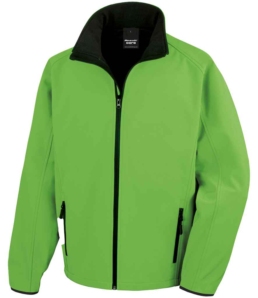 Result Core Printable Soft Shell Jacket | Vivid Green/Black - Lancashire Teamwear