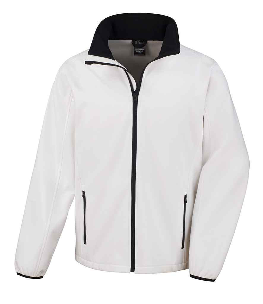 Result Core Printable Soft Shell Jacket | White/Black - Lancashire Teamwear