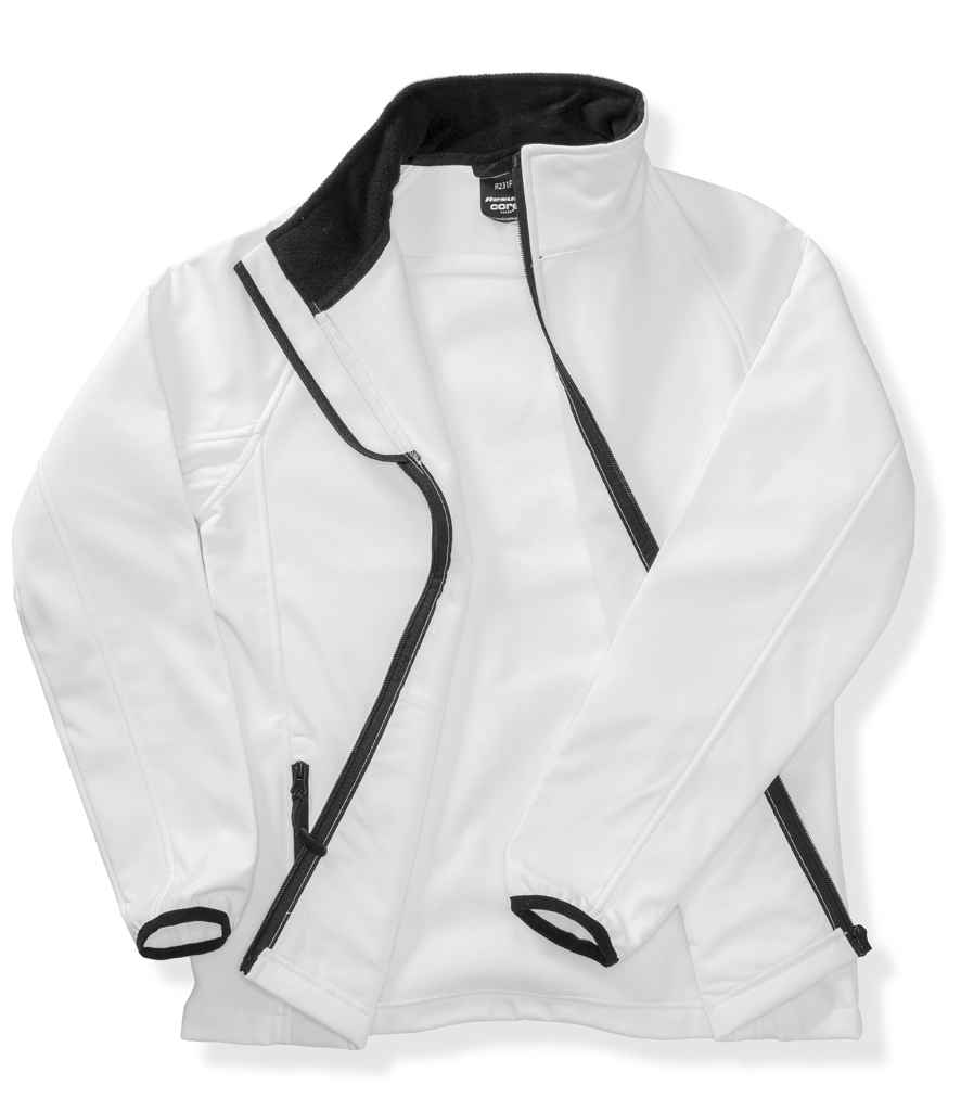 Result Core Printable Soft Shell Jacket | White/Black - Lancashire Teamwear