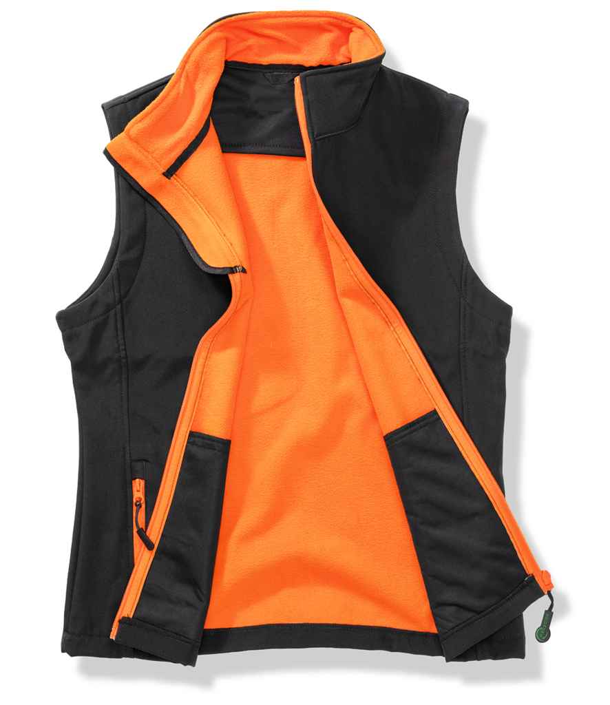 Result Core Ladies Printable Soft Shell Bodywarmer | Black/Orange Gilet - Lancashire Teamwear