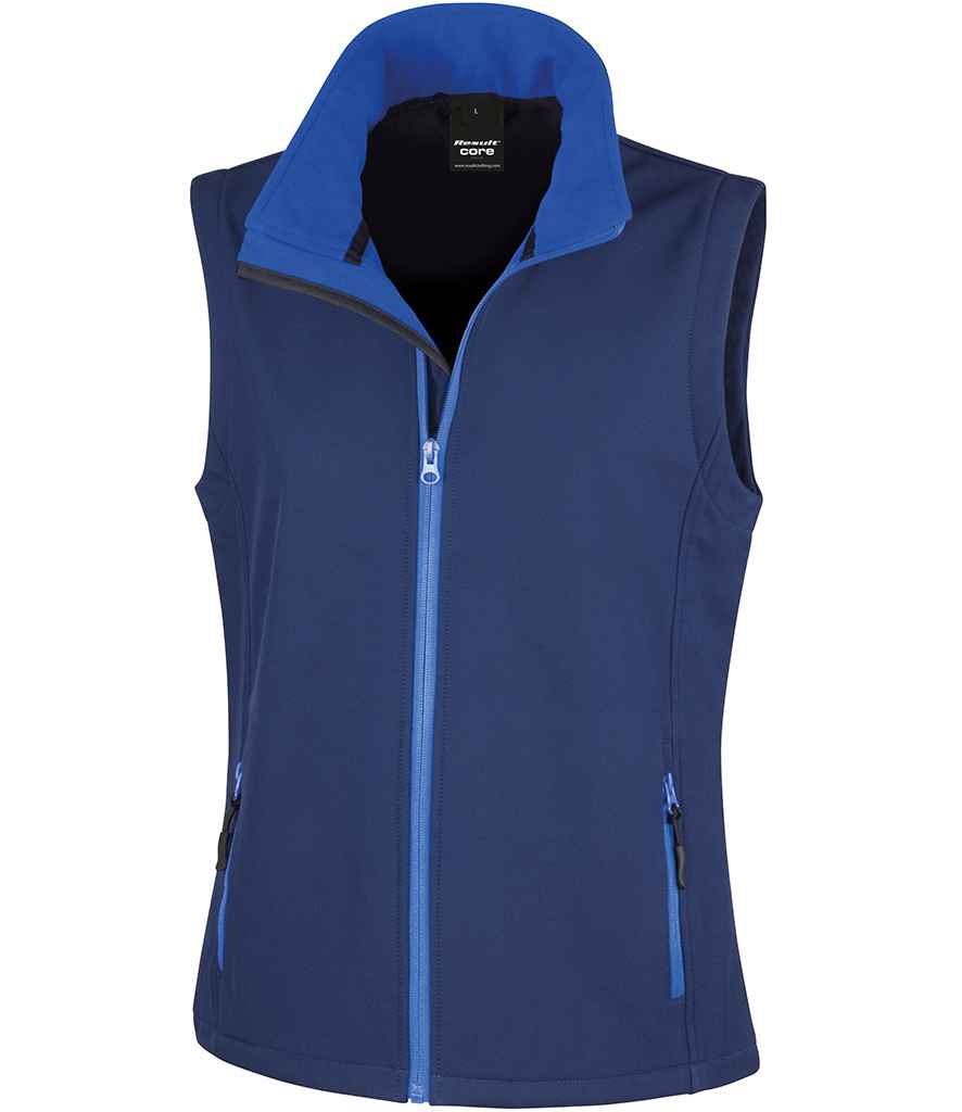 Result Core Ladies Printable Soft Shell Bodywarmer | Navy/Royal Blue Gilet - Lancashire Teamwear