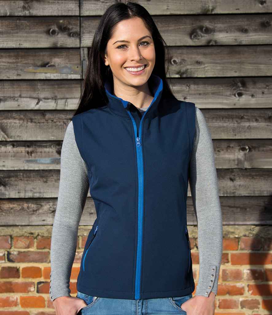 Result Core Ladies Printable Soft Shell Bodywarmer | Navy/Royal Blue Gilet - Lancashire Teamwear