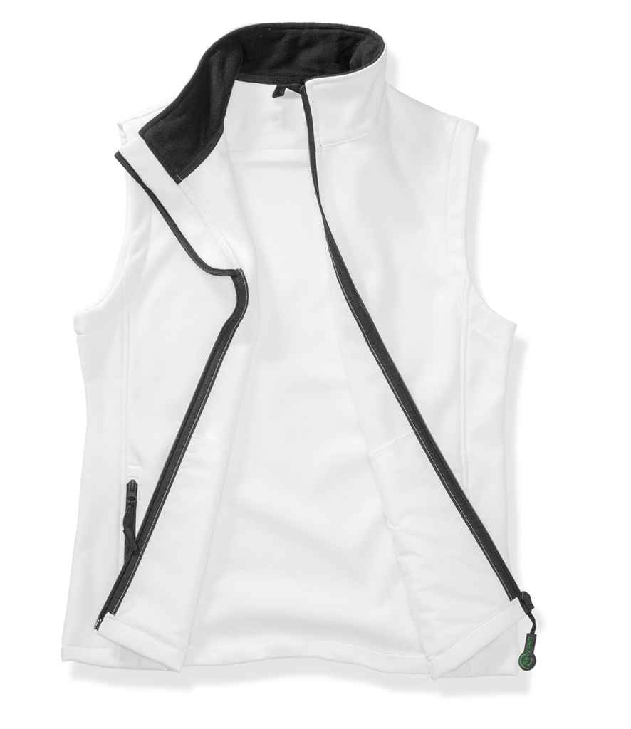Result Core Ladies Printable Soft Shell Bodywarmer | White/Black Gilet - Lancashire Teamwear