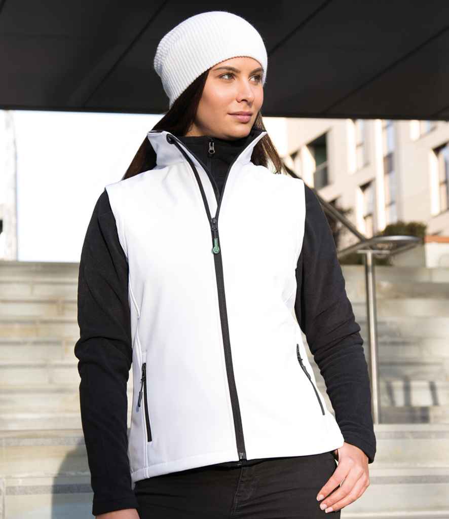 Result Core Ladies Printable Soft Shell Bodywarmer | White/Black Gilet - Lancashire Teamwear