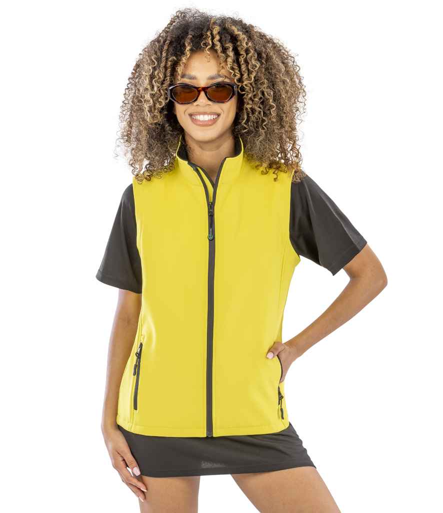 Result Core Ladies Printable Soft Shell Bodywarmer | Yellow/Black Gilet - Lancashire Teamwear