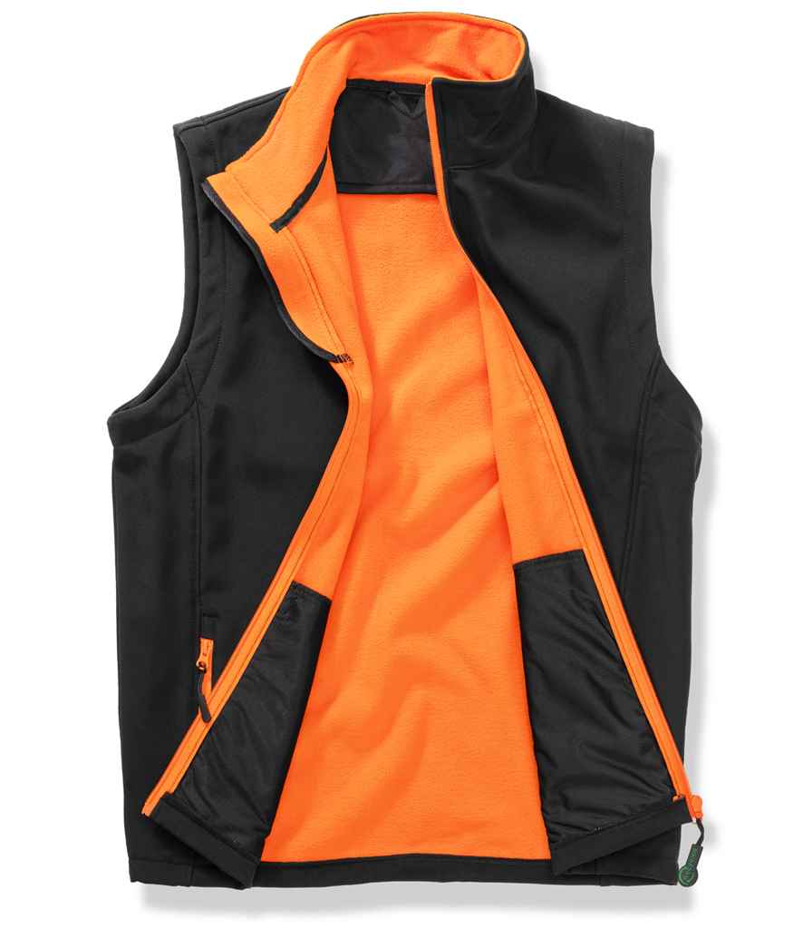 Result Core Printable Soft Shell Bodywarmer | Black/Orange Gilet - Lancashire Teamwear