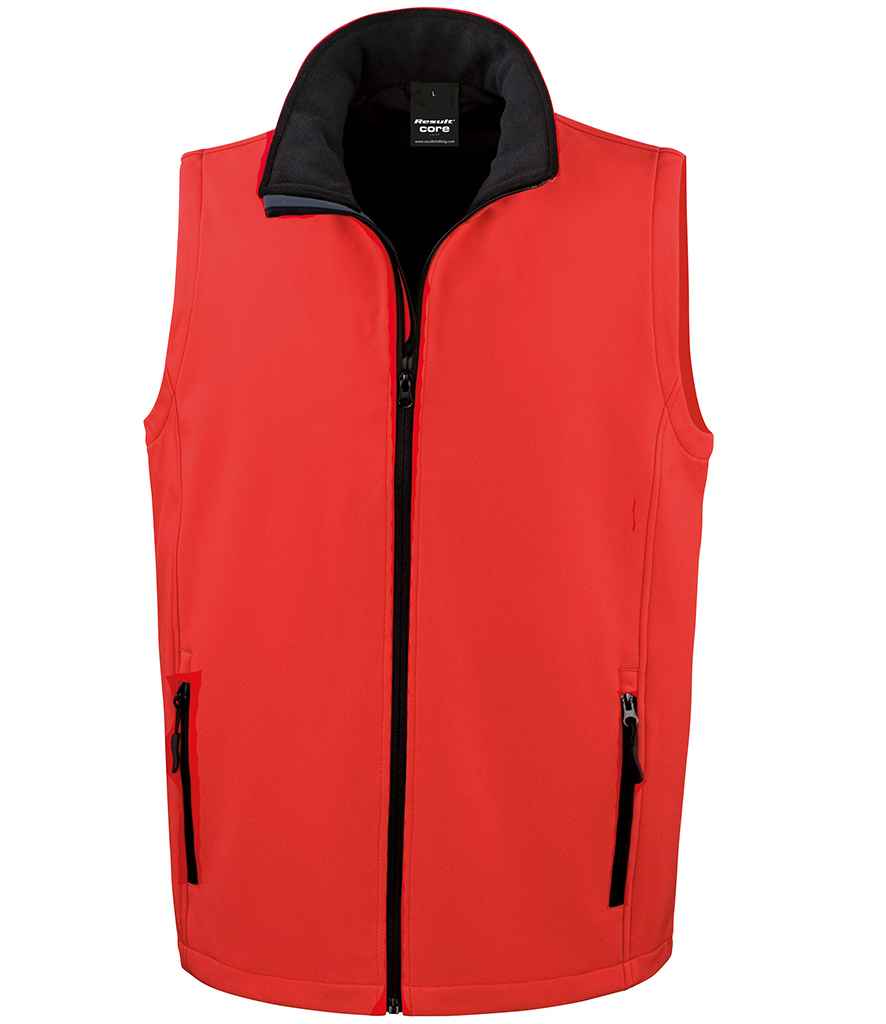 Result Core Printable Soft Shell Bodywarmer | Red/Black Gilet - Lancashire Teamwear