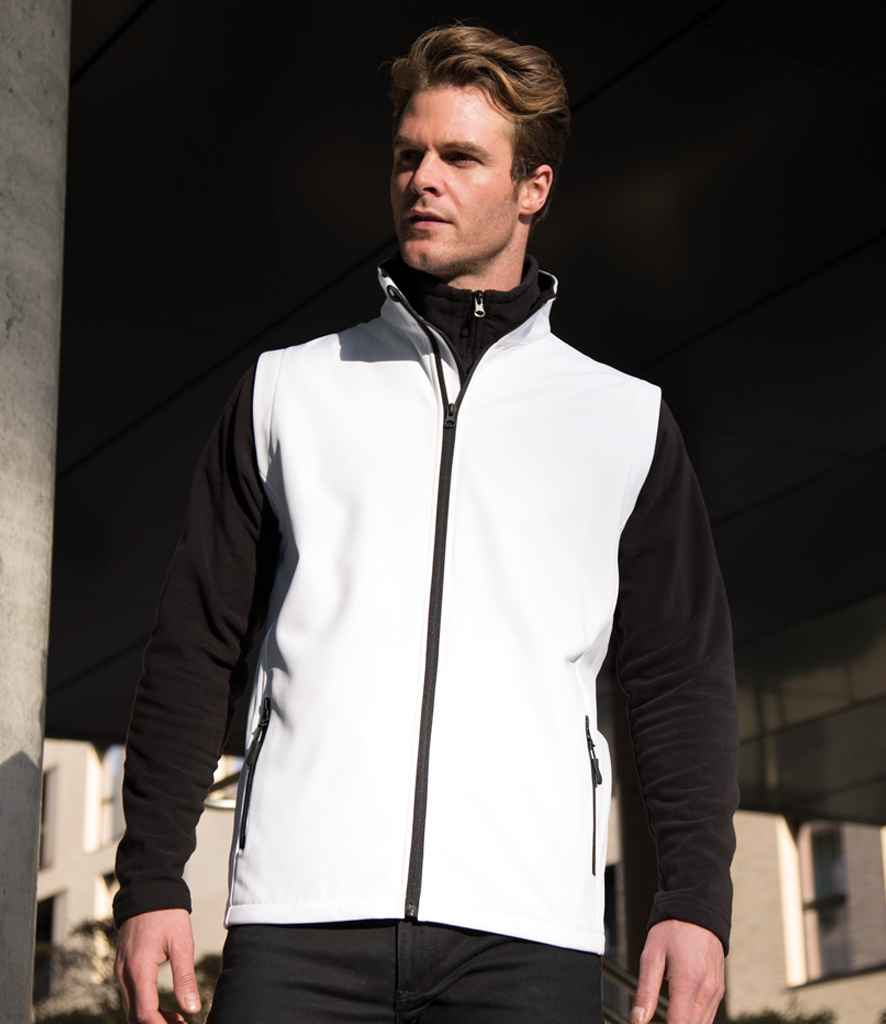 Result Core Printable Soft Shell Bodywarmer | White/Black Gilet - Lancashire Teamwear