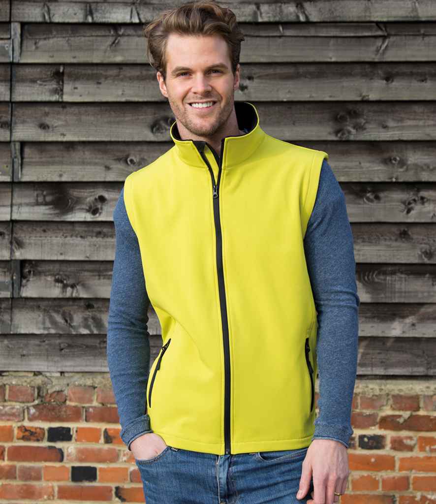Result Core Printable Soft Shell Bodywarmer | Yellow/Black Gilet - Lancashire Teamwear