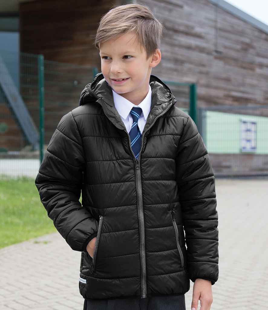 Result Core Kids Padded Jacket | Black/Black - Lancashire Teamwear