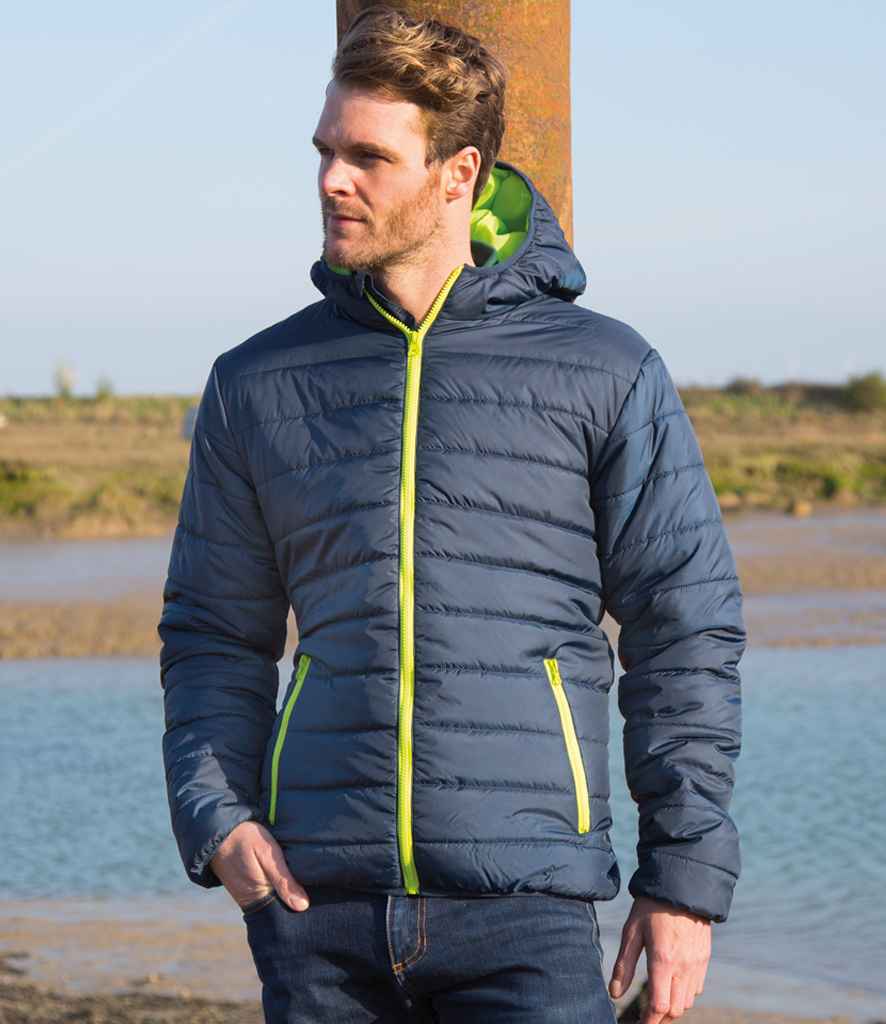 Result Core Soft Padded Jacket | Navy/Lime Green - Lancashire Teamwear