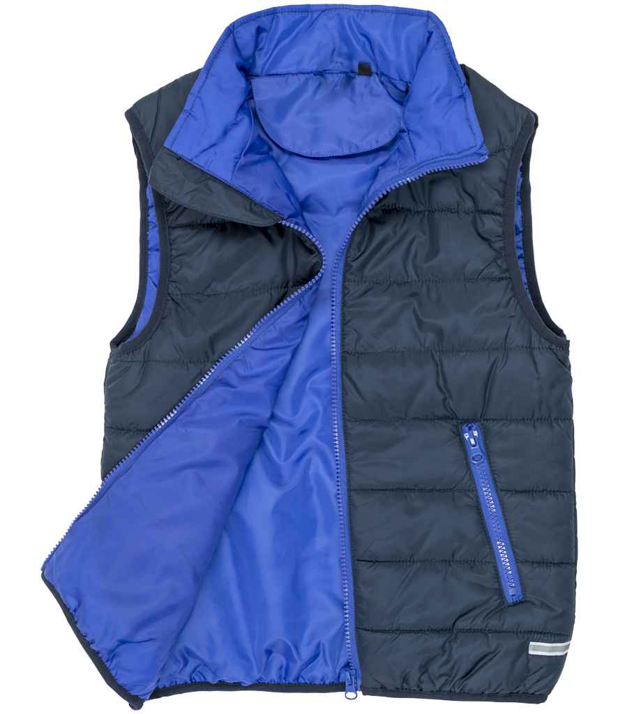 Result Core Kids Padded Bodywarmer | Navy/Royal Blue Gilet - Lancashire Teamwear