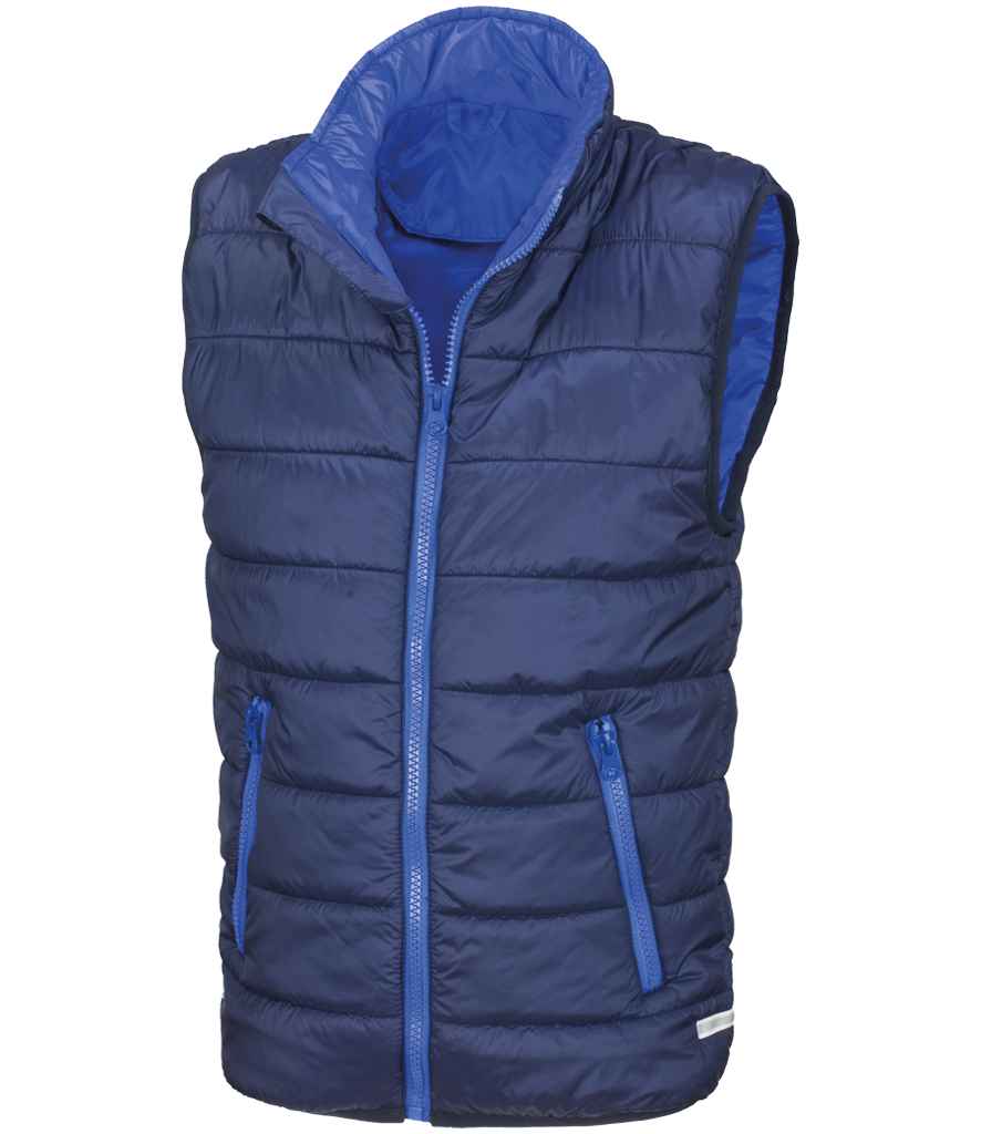 Result Core Kids Padded Bodywarmer | Navy/Royal Blue Gilet - Lancashire Teamwear