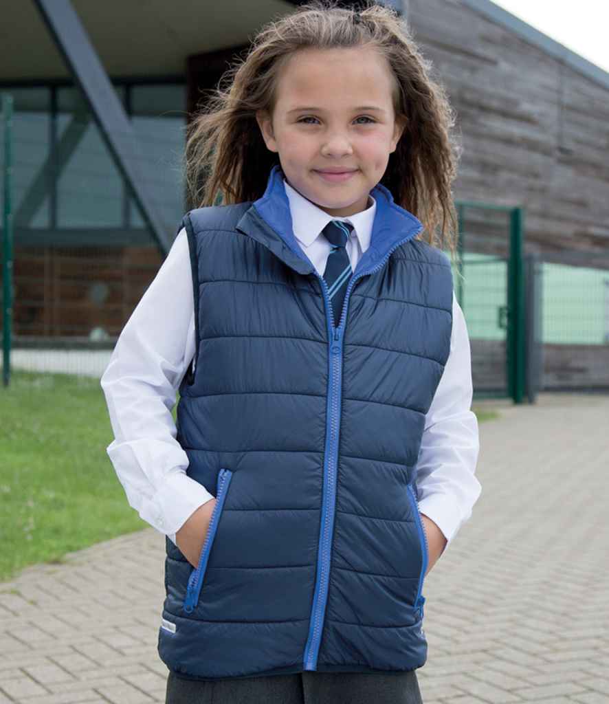 Result Core Kids Padded Bodywarmer | Navy/Royal Blue Gilet - Lancashire Teamwear