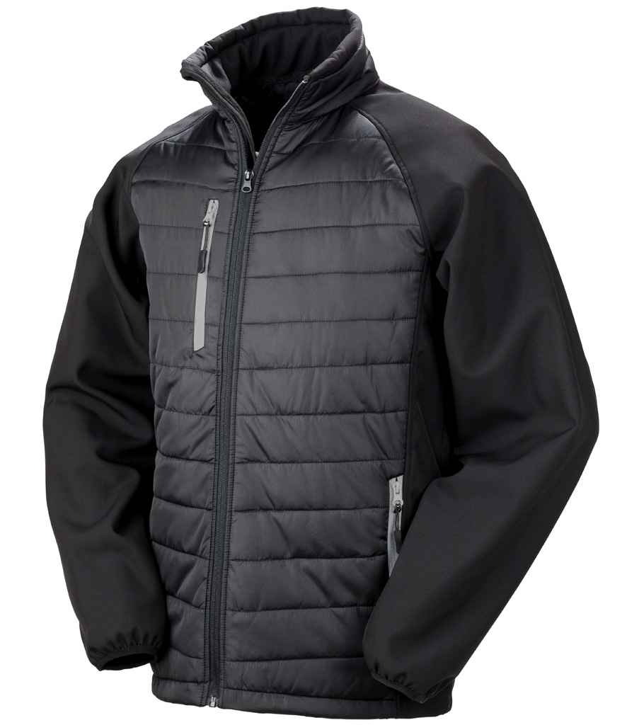 Result Genuine Recycled Compass Padded Jacket | Black/Grey - Lancashire Teamwear