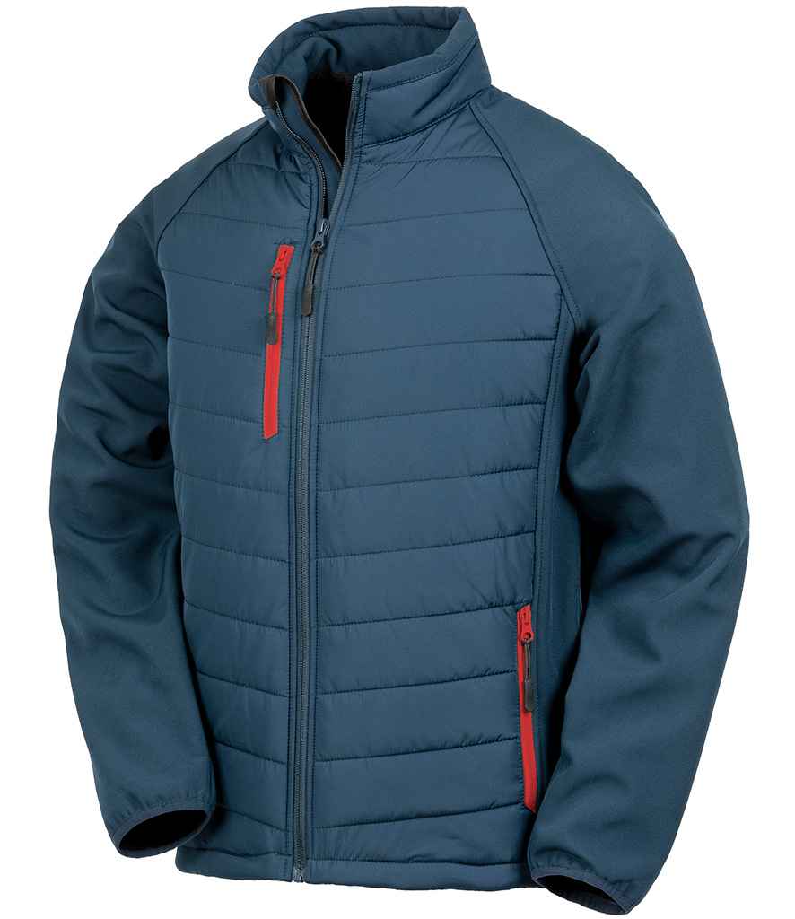 Result Genuine Recycled Compass Padded Jacket | Navy/Red - Lancashire Teamwear