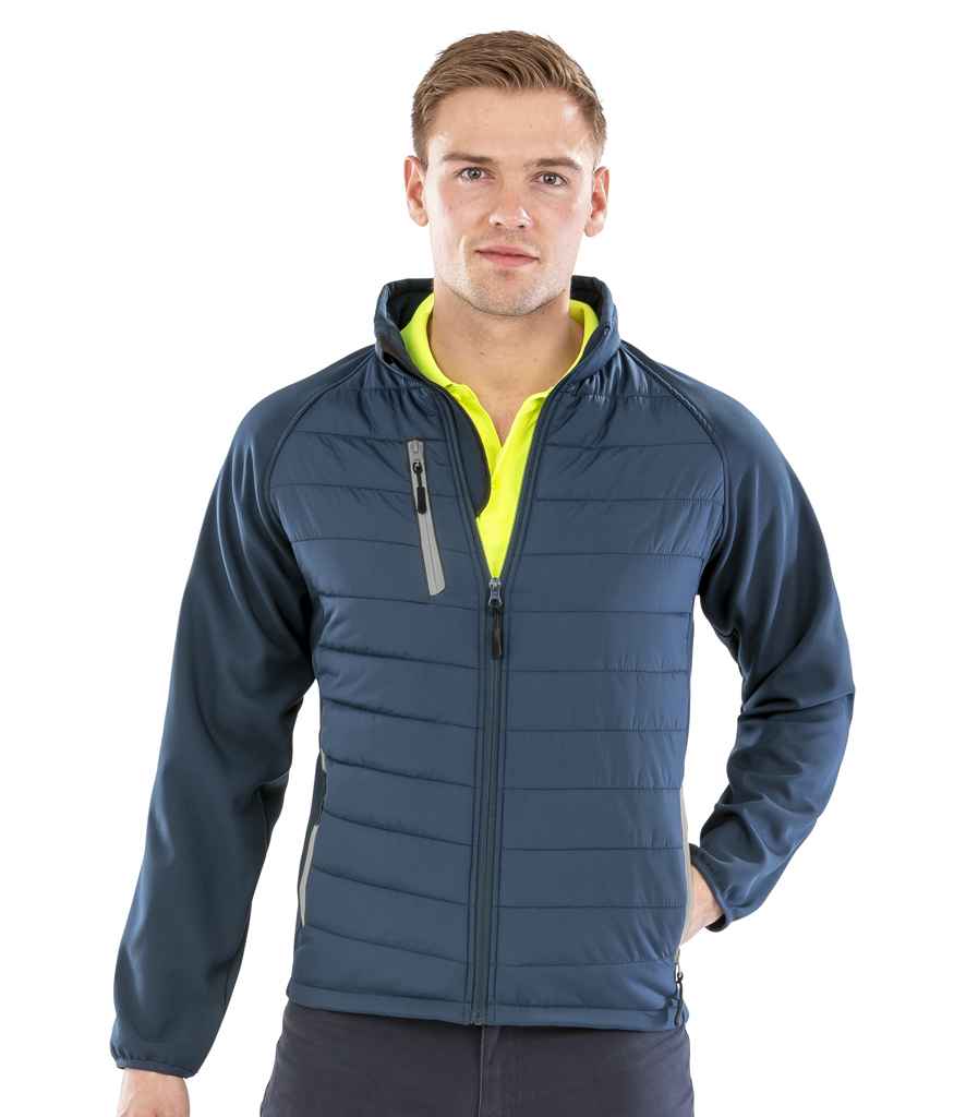 Result Genuine Recycled Compass Padded Jacket | Navy/Grey - Lancashire Teamwear
