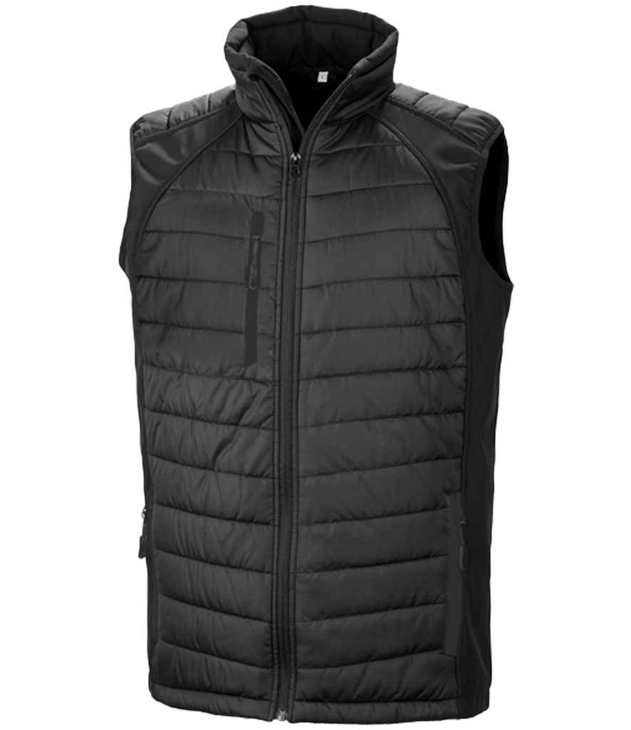 Result Genuine Recycled Compass Padded Gilet | Black/Black - Lancashire Teamwear