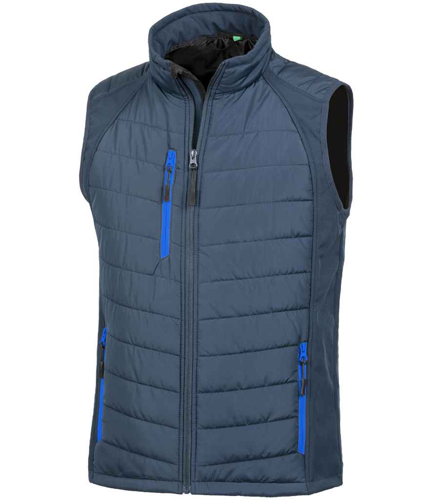 Result Genuine Recycled Compass Padded Gilet | Navy/Royal Blue - Lancashire Teamwear