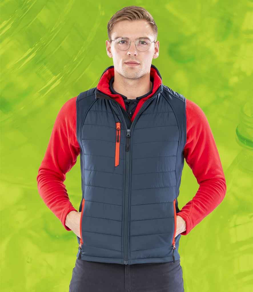 Result Genuine Recycled Compass Padded Gilet | Navy/Red - Lancashire Teamwear