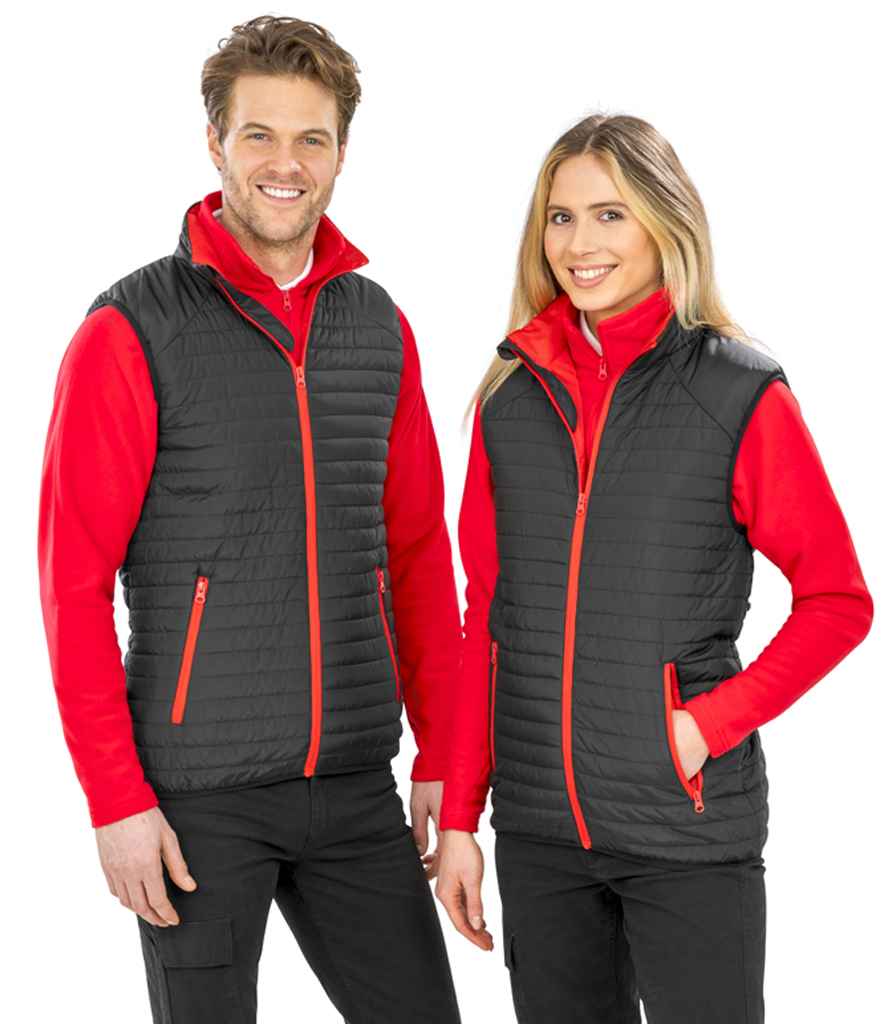 Result Genuine Recycled Thermoquilt Gilet | Black/Red - Lancashire Teamwear